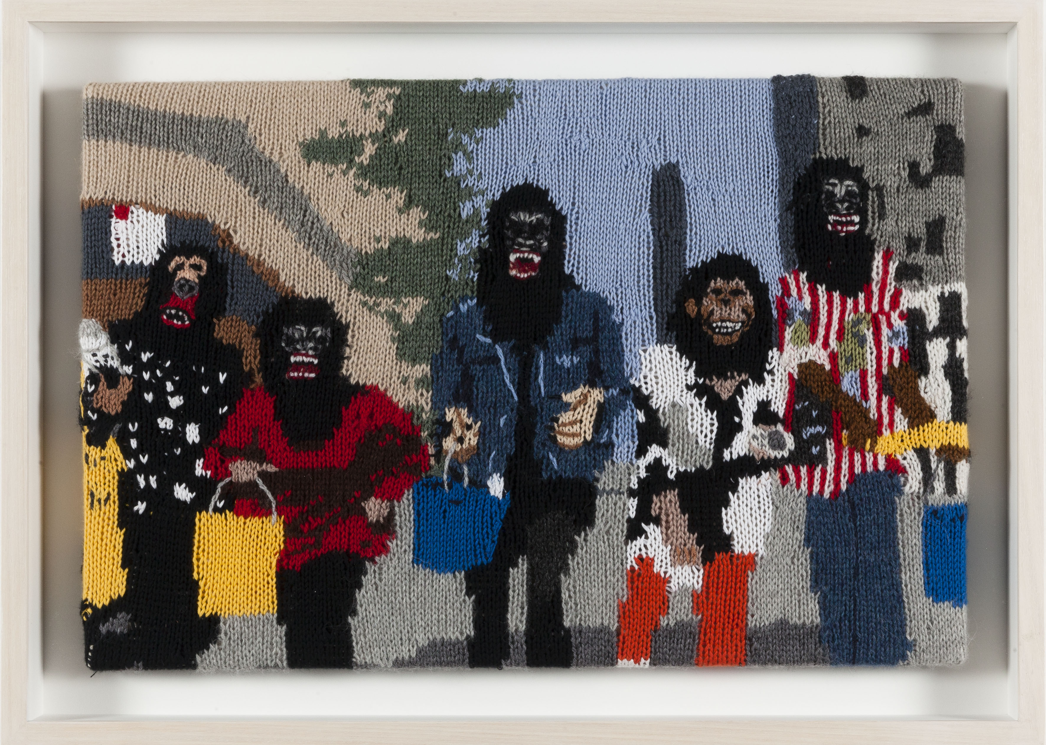 Kate Just, Feminist Fan #16 (Guerrilla Girls in New York City by George Lang, 1995), 2015 - Artwork