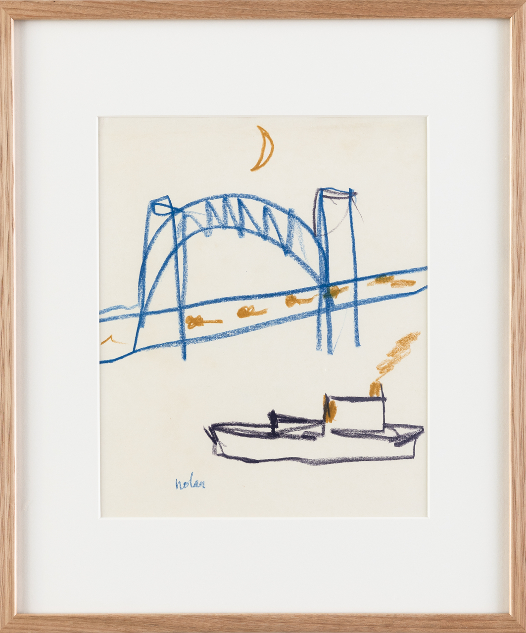 Sidney Nolan, Harbour Bridge, c.1979, crayon on paper. 